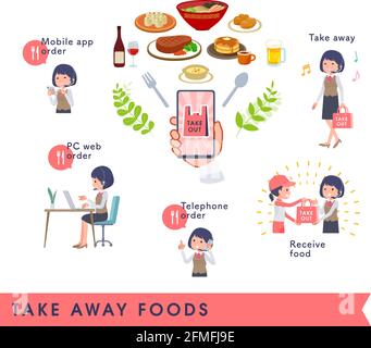 A set of business women with income to take away.It's vector art so easy to edit. Stock Vector