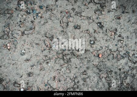 Top view. Dry cracked ground in drought. The texture of the ground. Stock Photo