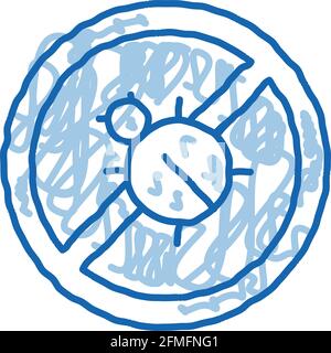 Anti Bed Mattress Bug doodle icon hand drawn illustration Stock Vector