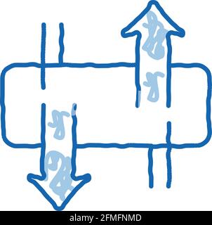Mattress Ventilation doodle icon hand drawn illustration Stock Vector