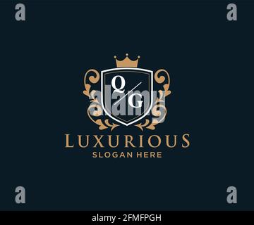 QG Letter Royal Luxury Logo template in vector art for luxurious ...