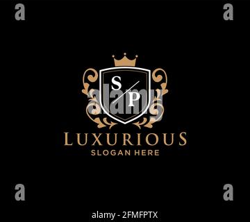 SP Letter Royal Luxury Logo template in vector art for luxurious ...