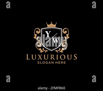 YW Letter Royal Luxury Logo template in vector art for Restaurant ...