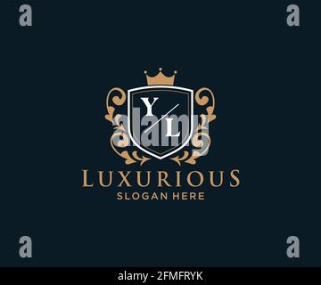 YL Letter Luxurious Brand Logo Template, for Restaurant, Royalty