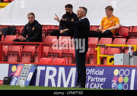 London, UK. 09th May, 2021. Nigel Adkins Manager of Charlton Athletic during the Sky Bet League 1 behind closed doors match between Charlton Athletic and Hull City at The Valley, London, England on 9 May 2021. Photo by Alan Stanford/PRiME Media Images. Credit: PRiME Media Images/Alamy Live News Stock Photo