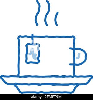 Hot Tea Drink Cup doodle icon hand drawn illustration Stock Vector