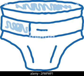 Diaper With Belt doodle icon hand drawn illustration Stock Vector