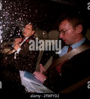 Gordon Brown  MP Chancellor of the Exchequer Nov 1998   leaving the Treasury Building Westminster in his car outside his office - on his way to address the House of Commons with his pre budget statement Stock Photo