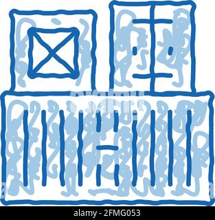 Cargo Containers doodle icon hand drawn illustration Stock Vector
