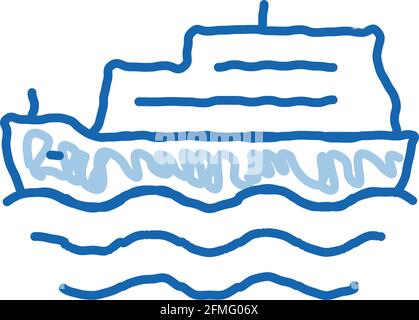 Pleasure Boat doodle icon hand drawn illustration Stock Vector