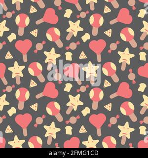 Ice cream elements seamless pattern background Stock Vector