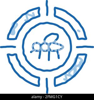 Mosquito Target doodle icon hand drawn illustration Stock Vector