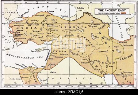 Vintage map of The Ancient East. Stock Photo