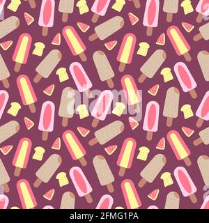 Vector seamless pastel ice cream background. Stock Vector