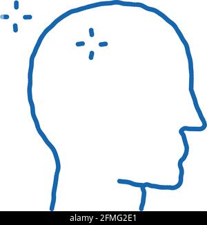 Baldheaded Man doodle icon hand drawn illustration Stock Vector