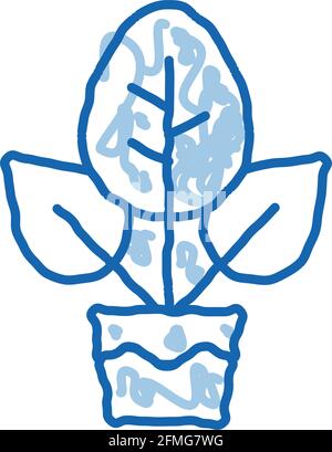 Plant In Pot doodle icon hand drawn illustration Stock Vector