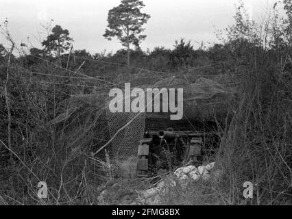 2. Weltkrieg Französisches Heer Feldgeschütz Canon de 155 mm Modell 1877 Maginot Linie 1940 - 2nd World War / WWII French Land Forces (Army) / Armée de terre Field Gun Canon de 155mm modèle 1877 Maginot Line 1940 Stock Photo