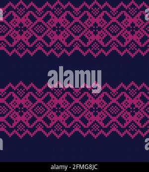 Christmas fair isle pattern background for fashion textiles, knitwear and graphics Stock Vector