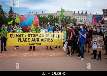 Lyon (France), May 09, 2021. New march for a real climate law. Stock Photo