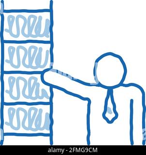 Human Stairs doodle icon hand drawn illustration Stock Vector