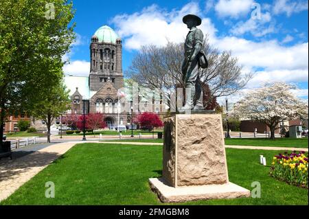 Spanish/American memorial statue on Taunton Green, Taunton, Massachusetts - erected 1937 Stock Photo