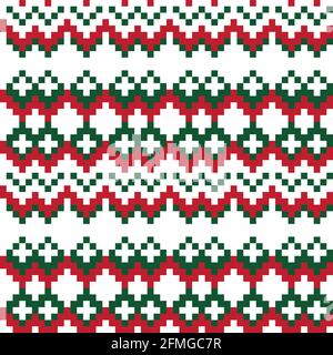 Christmas fair isle pattern background for fashion textiles, knitwear and graphics Stock Vector