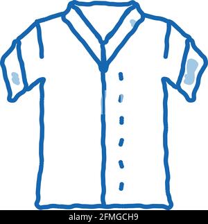 Baseball T-shirt doodle icon hand drawn illustration Stock Vector