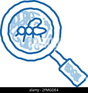 Mosquito Search doodle icon hand drawn illustration Stock Vector