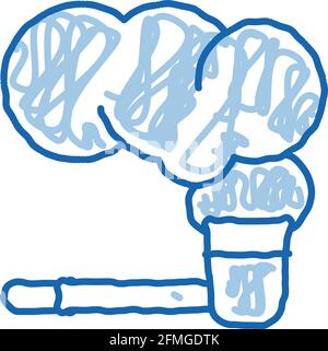 Smoking Pipe doodle icon hand drawn illustration Stock Vector