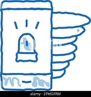 Alarm Smartphone doodle icon hand drawn illustration Stock Vector