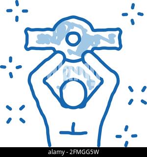Boxer Champion doodle icon hand drawn illustration Stock Vector