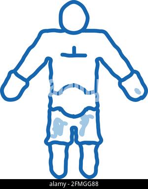 Winner Boxer doodle icon hand drawn illustration Stock Vector