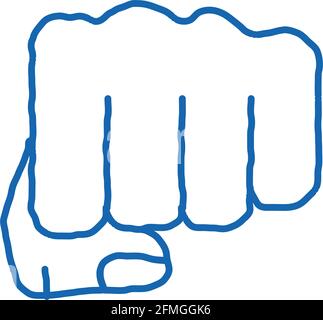 Boxer Fist Punch doodle icon hand drawn illustration Stock Vector