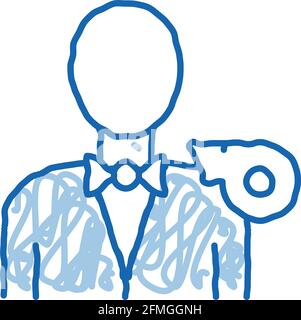 Boxing Referee doodle icon hand drawn illustration Stock Vector