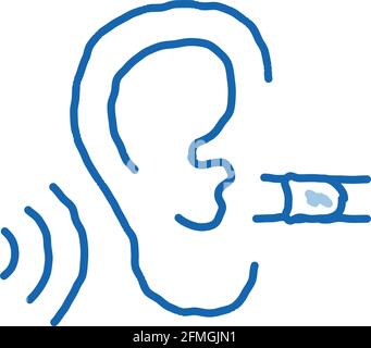 Perfect Hearing doodle icon hand drawn illustration Stock Vector