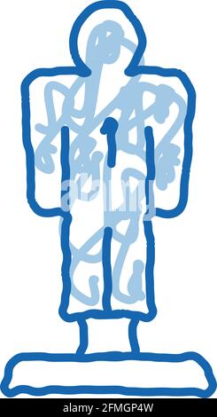 Player Figurine doodle icon hand drawn illustration Stock Vector