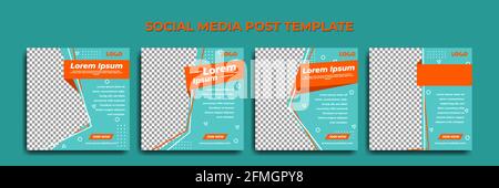 Social media story template. template post for ads. tosca green background design. Stock Vector