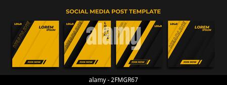 Social media story template. template post for ads. design with modern yellow and black Stock Vector