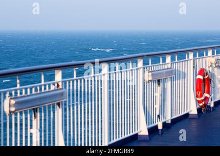 Cherbourg En Cotentin, France. 28th Feb, 2021. A view of the English Channel from the sundeck of the Stena Estrid ferry.Cherbourg Ferry port serves as a gateway to the region of Normandy, to Paris and onwards to Belgium, Holland and Germany. (Photo by Karol Serewis/SOPA Images/Sipa USA) Credit: Sipa USA/Alamy Live News Stock Photo