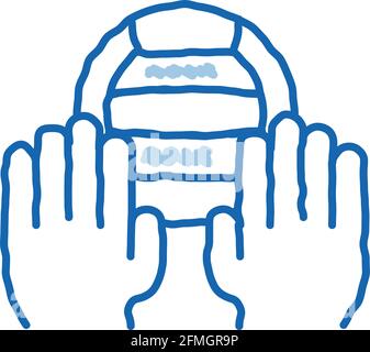 Catching Volleyball Ball Icon Vector Outline Illustration Stock Vector