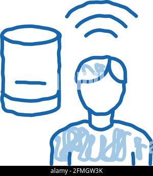 Smartphone Voice Control doodle icon hand drawn illustration Stock ...