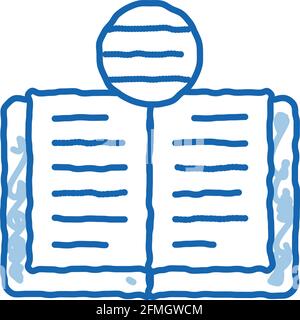 Golf Rules Book doodle icon hand drawn illustration Stock Vector