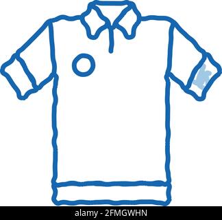 Player T-shirt doodle icon hand drawn illustration Stock Vector