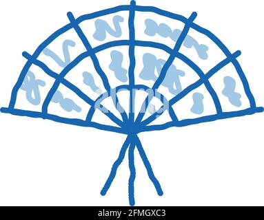 South Korea Fan doodle icon hand drawn illustration Stock Vector