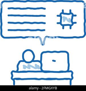 Programming Code doodle icon hand drawn illustration Stock Vector