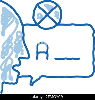 Mispronunciation doodle icon hand drawn illustration Stock Vector