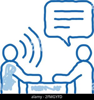 Speech Therapy doodle icon hand drawn illustration Stock Vector
