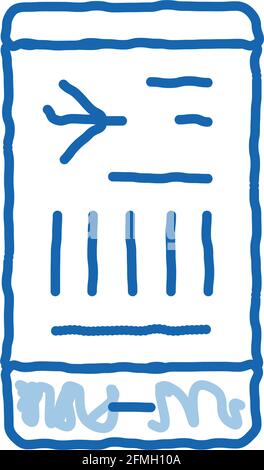 Airline Ticket Boarding Pass doodle icon hand drawn illustration Stock ...