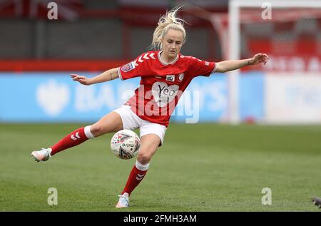 Crawley, UK. 9th May 2021. Faye Bryson of Bristol City during the FA Women's Super League match between Brighton & Hove Albion Women and Bristol City Women at The People's Pension Stadium on May 9th 2021 in Crawley, United Kingdom Stock Photo