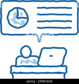 Statistician Assistant Work doodle icon hand drawn illustration Stock Vector